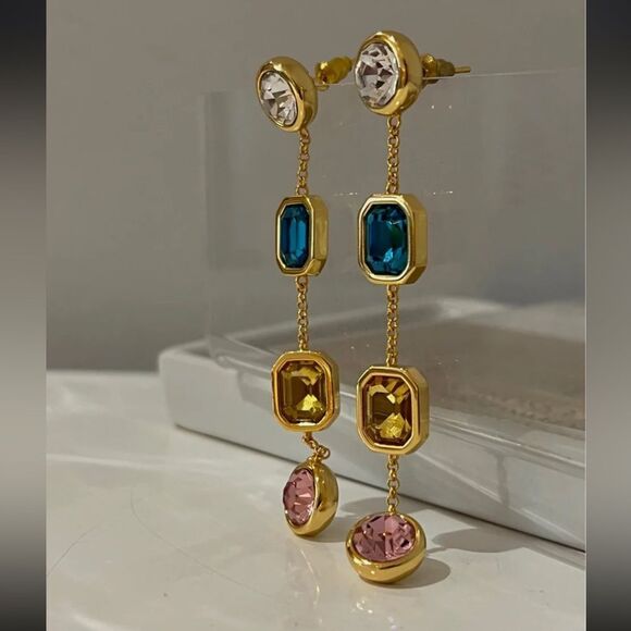 Colorful dangle earrings N765 - Picture 2 of 5